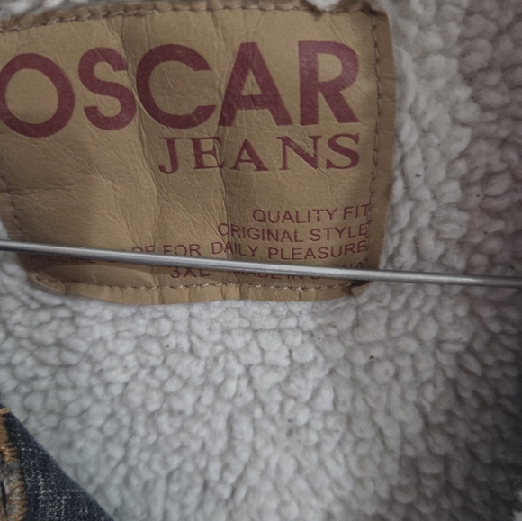 Oscar Jeans Women's Blue Jean Jacket Size Small Fleece Lining Button Up Pockets - Picture 2 of 4